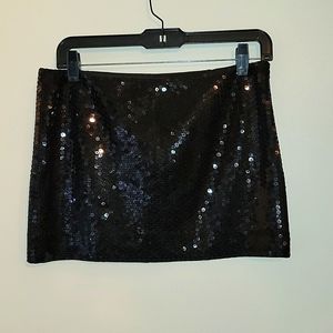 LaRok Sequin Miniskirt, Black, Size 2